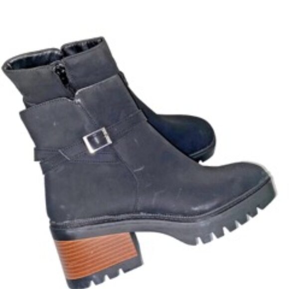 Bamboo Affirm Lug Sole Bootie Women's Boot Black Size 7 - Picture 4 of 7